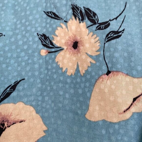 Rebecca Taylor Daniela Silk Blend Sleeveless Floral Blouse Tank Top Blue XS - Picture 6 of 13